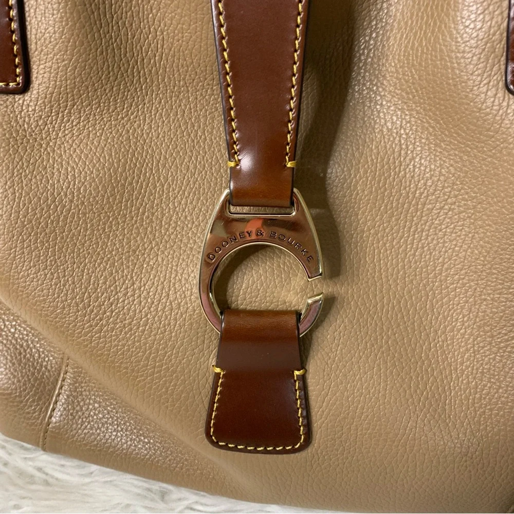 Dooney & Bourke Brown Leather Tote with Gold Accents
